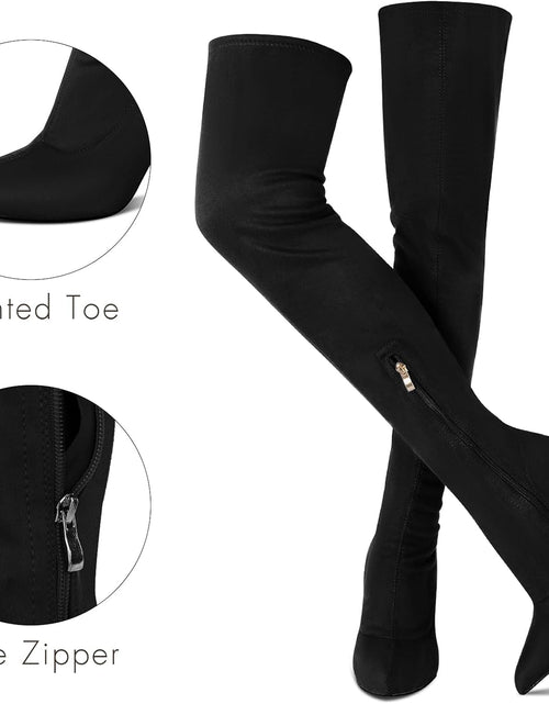 Load image into Gallery viewer, Women'S Heels over the Knee Boot Pointed Toe Suede Stretch Sexy Stiletto High Heel Thigh High Boots
