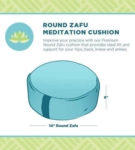 Zafu Meditation Cushion - round & XL Oval - Handcrafted in the USA with Organic Materials - Removable Cover for Easy Cleaning - Filled with 100% Organic Buckwheat