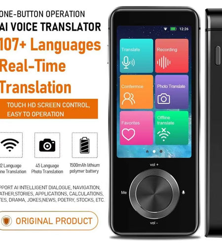 M9/M8 Language Translator Device 107 National Languages Intelligent Translator Real-Time Voice Recording Text Translation Device