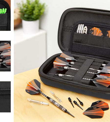 Sentinel EVA Foam Shell Dart Case, Holds 6 Darts and Extra Accessories, Tips, Shafts and Flights, Compatible with Steel Tip and Soft Tip Darts