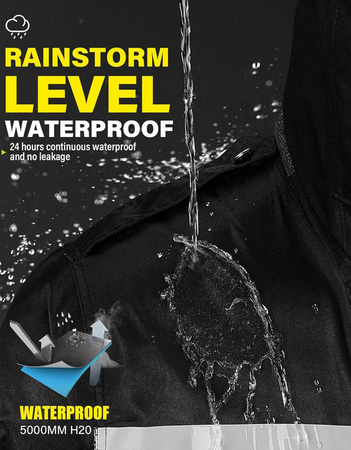 Load image into Gallery viewer, Raincoat Waterproof Long Rain Jacket Lightweight Rainwear Reflective with Packable Hood for Men Women Adults
