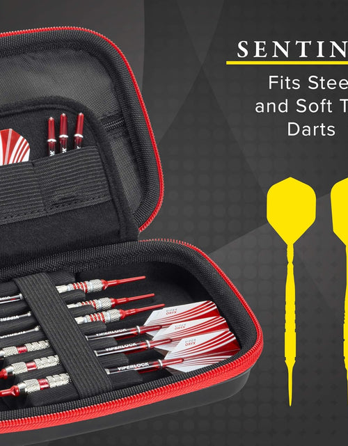 Load image into Gallery viewer, Sentinel EVA Foam Shell Dart Case, Holds 6 Darts and Extra Accessories, Tips, Shafts and Flights, Compatible with Steel Tip and Soft Tip Darts
