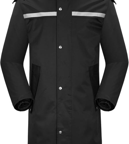 Raincoat Waterproof Long Rain Jacket Lightweight Rainwear Reflective with Packable Hood for Men Women Adults