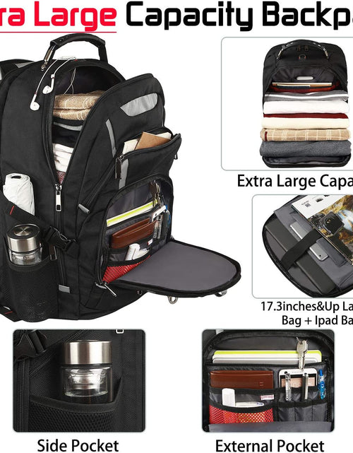 Load image into Gallery viewer, 18.4 Laptop Backpack for Men, 55L Extra Large Gaming Laptops Backpack with USB Charger Port,Tsa Friendly Flight Approved and RFID Anti-Theft Pocket,Water Resistant Suiltable for Traveling &amp; Business
