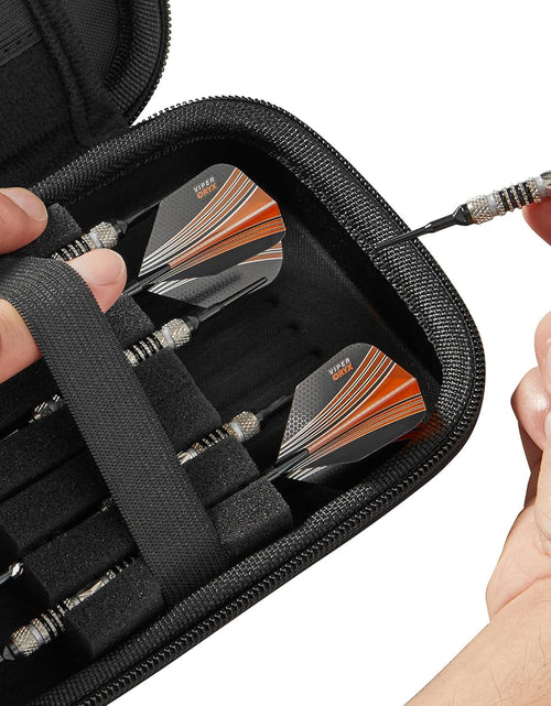 Load image into Gallery viewer, Sentinel EVA Foam Shell Dart Case, Holds 6 Darts and Extra Accessories, Tips, Shafts and Flights, Compatible with Steel Tip and Soft Tip Darts

